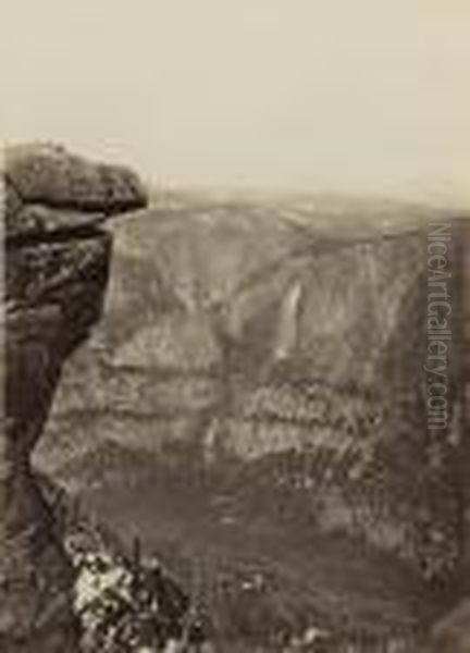 The Yosemite Falls, From Glacier Point, Yosemte Oil Painting by Carleton E. Watkins