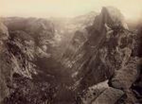 Half-dome, From Glacier Point, Yosemite Oil Painting by Carleton E. Watkins