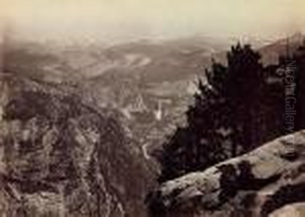 Vernal And Nevada Falls Oil Painting by Carleton E. Watkins