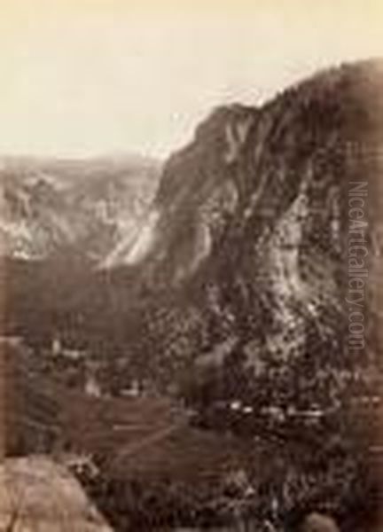 Tutocanula Pass, Yosemite Valley, Oil Painting by Carleton E. Watkins