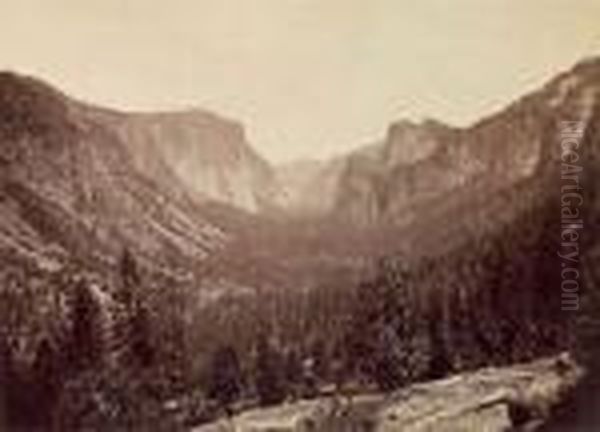 Glacier Point From Eagle Point Trail Oil Painting by Carleton E. Watkins