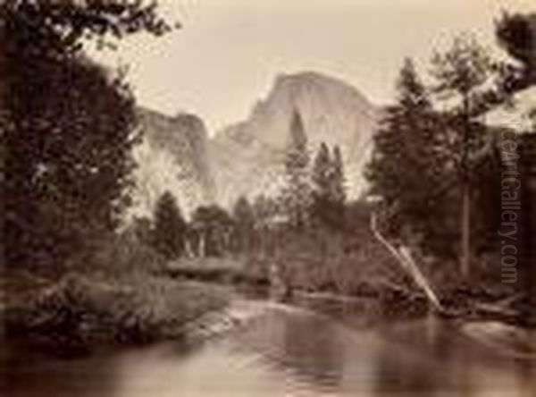 Tacoye, The Half-dome, 5500 Feet, Yosemite Oil Painting by Carleton E. Watkins