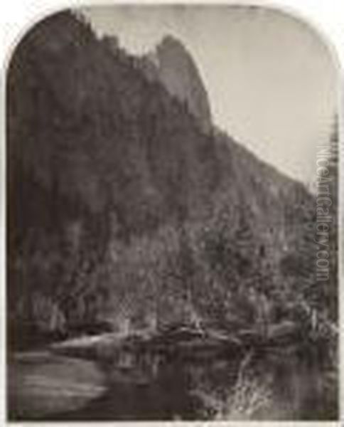 Sentinel - View Down The Valley, 3270 Ft., Yo Semite Oil Painting by Carleton E. Watkins