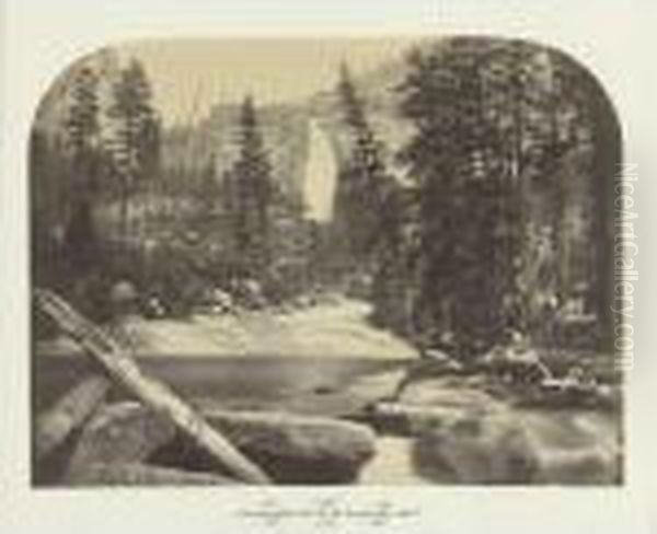 Nevada Fall, 700 Ft., Yo Semite. Cal. Oil Painting by Carleton E. Watkins