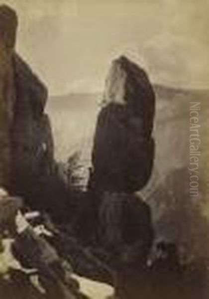 Agassiz Column, Near Union Point (yosemite) Oil Painting by Carleton E. Watkins