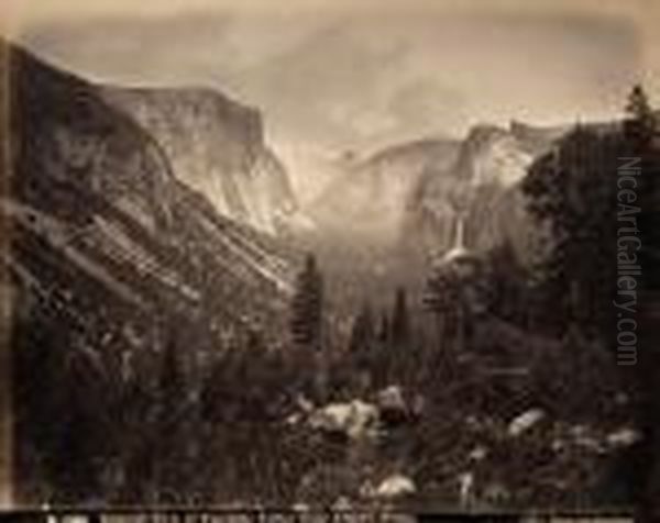 Yosemite Valley From Artist's Point Oil Painting by Carleton E. Watkins