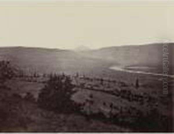 Mt. Adams From Sunset Hill, Dalles City Oil Painting by Carleton E. Watkins