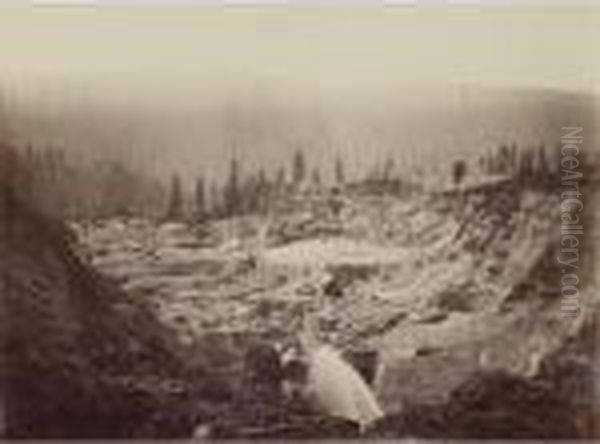 Mining View Oil Painting by Carleton E. Watkins