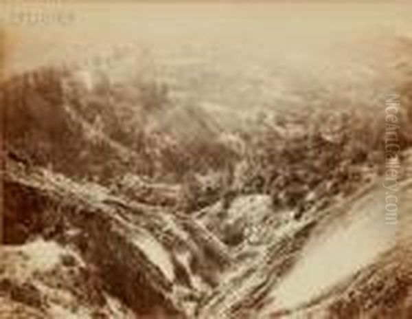 The Devil's Canyon Geysers Oil Painting by Carleton E. Watkins