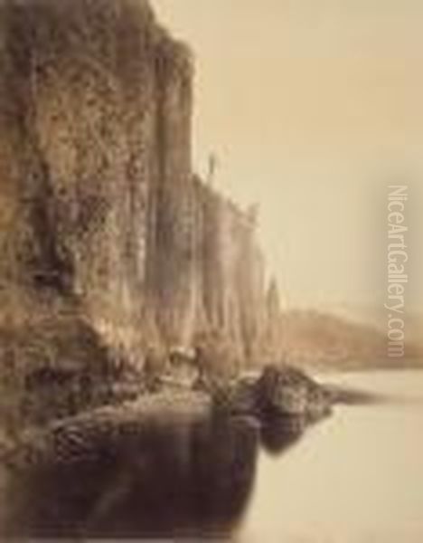 Cape Horn, Columbia River Oil Painting by Carleton E. Watkins