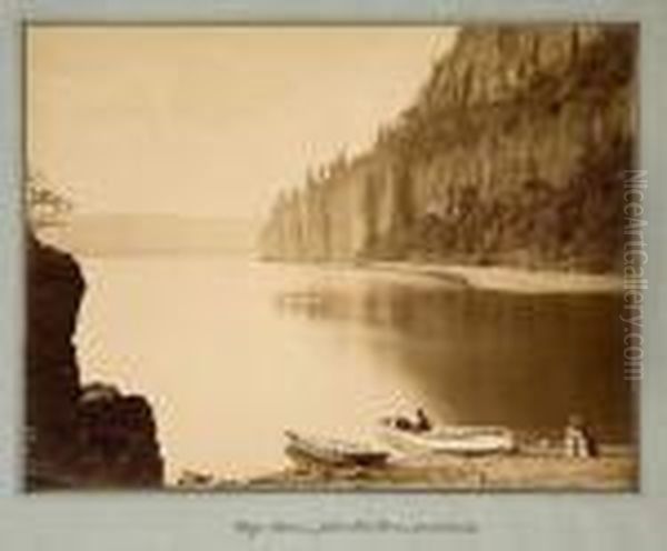 Cape-horn, Columbia River, Annees 1870 Oil Painting by Carleton E. Watkins