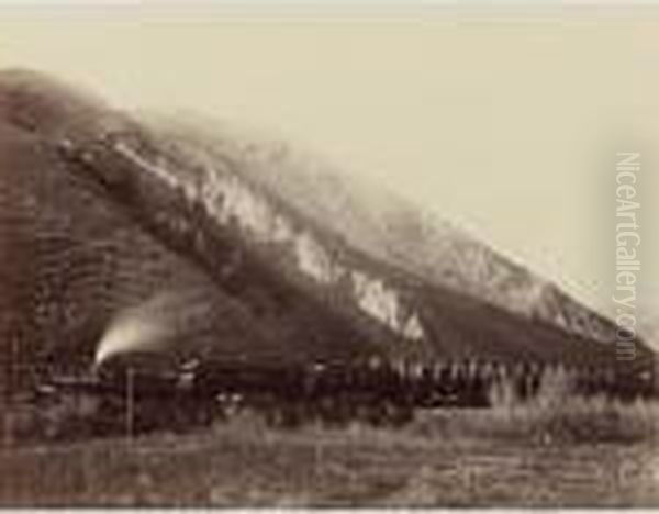 'the Devil's Slide, Webber [sic] Canyon, Utah' Oil Painting by Carleton E. Watkins