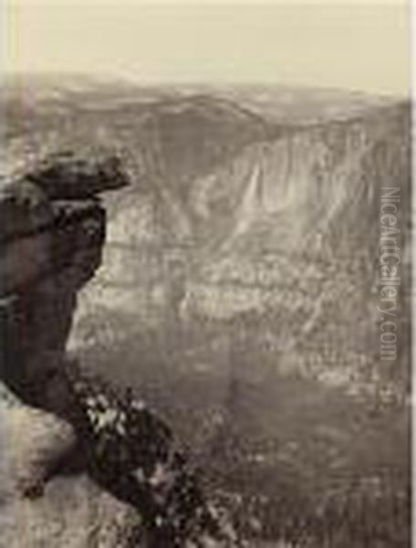 Yosemite Falls From Glacier Point Oil Painting by Carleton E. Watkins