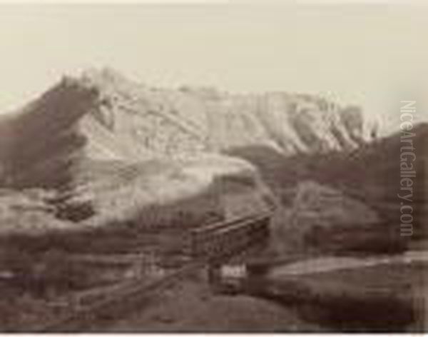 View In Webber [sic] Canon, Utah Oil Painting by Carleton E. Watkins