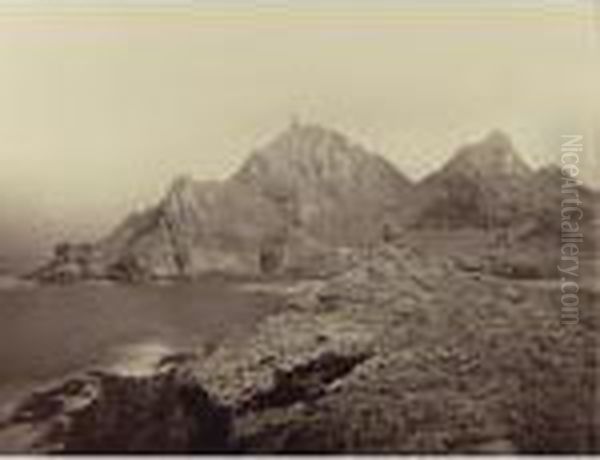 Lighthouse, Farallons Oil Painting by Carleton E. Watkins