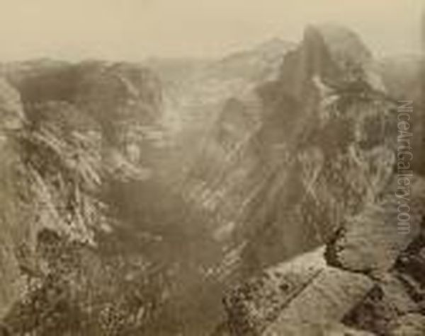 Yosemite Valley, Half Dome From Glacier Point, No. 101 Oil Painting by Carleton E. Watkins