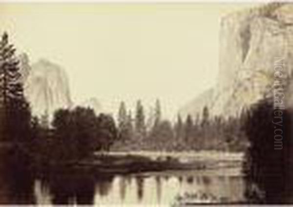 'view Down The Valley From The Ferry Bend. Yosemite