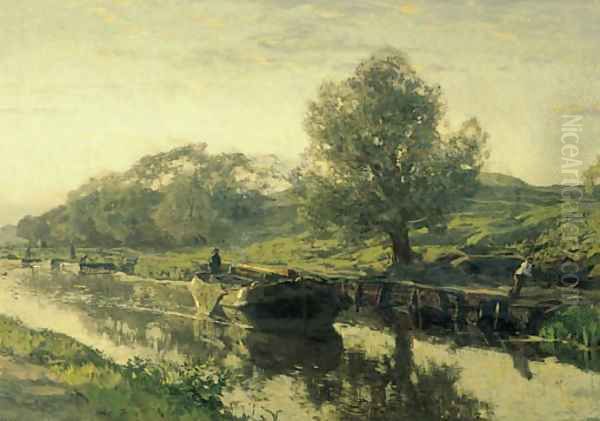 Het kanaal bij de Witte Brug Oil Painting by Willem Bastiaan Tholen