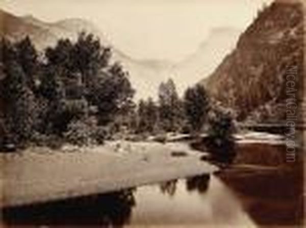 Distant View Of The Domes (1865-66) Oil Painting by Carleton E. Watkins