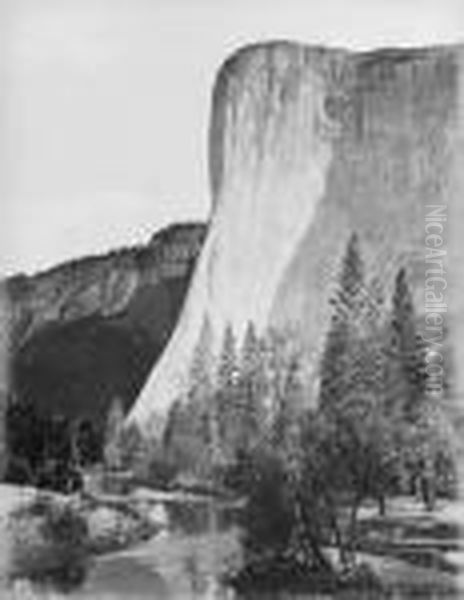 El Capitan Oil Painting by Carleton E. Watkins