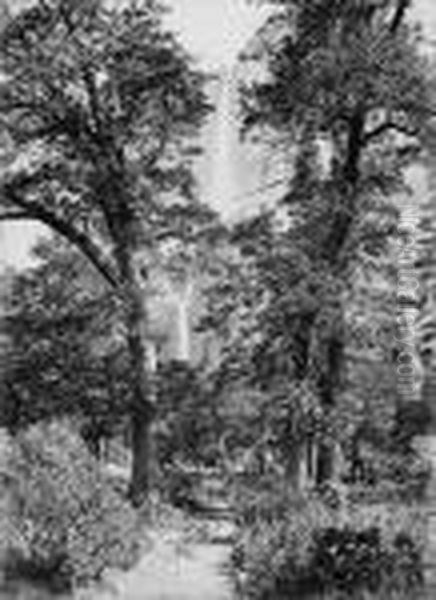 On The Road To The Yosemite Falls Oil Painting by Carleton E. Watkins