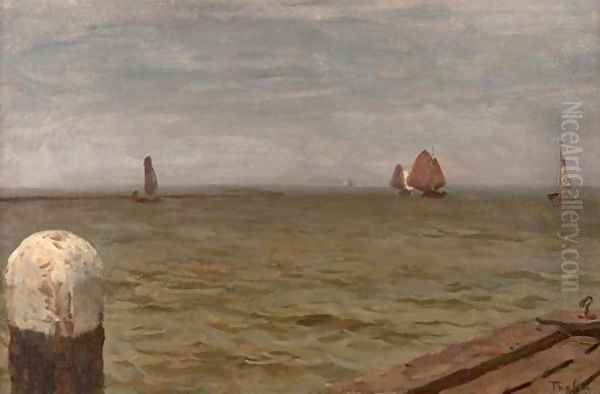 On the jetty Oil Painting by Willem Bastiaan Tholen