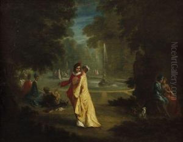 Couple Galant Dans Un Parc Oil Painting by Watteau, Jean Antoine