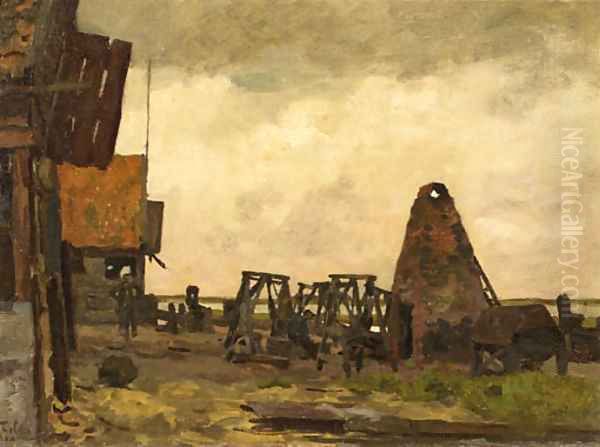 Werf te Monnikendam Oil Painting by Willem Bastiaan Tholen