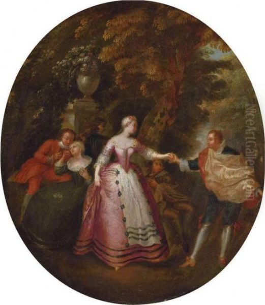 Scene Galante Dans Un Parc Oil Painting by Watteau, Jean Antoine