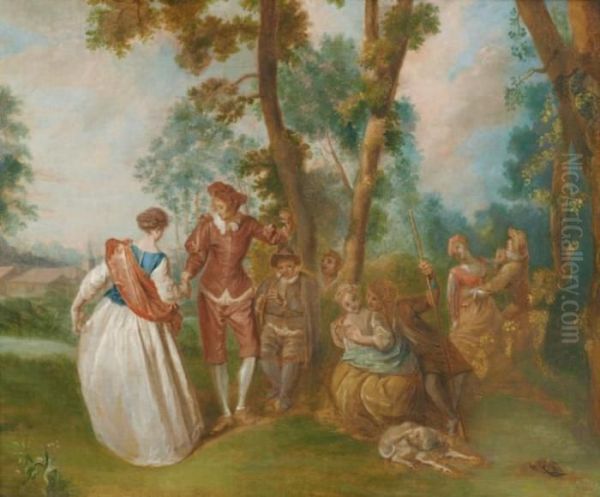 Le Plaisir Oil Painting by Watteau, Jean Antoine