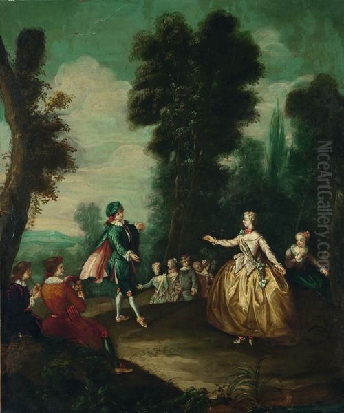 Le Bal Champetre Oil Painting by Watteau, Jean Antoine