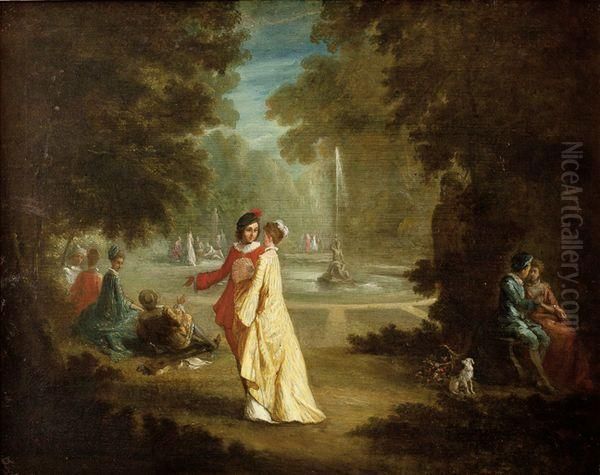 Couple Galant Dans Un Parc. Oil Painting by Watteau, Jean Antoine