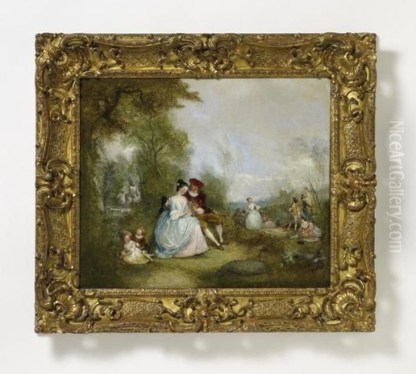 Fete Galante Oil Painting by Watteau, Jean Antoine