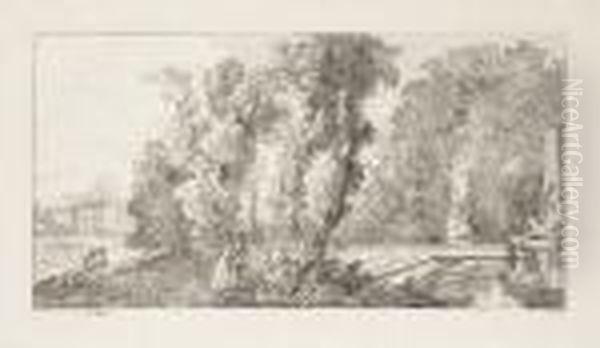 Paysage Oil Painting by Watteau, Jean Antoine