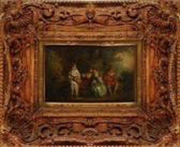 Comediens Dans Un Parc Oil Painting by Watteau, Jean Antoine