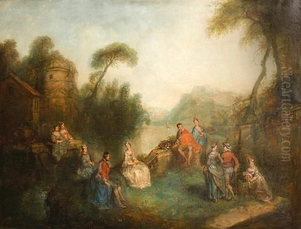 Fete Galante Oil Painting by Watteau, Jean Antoine