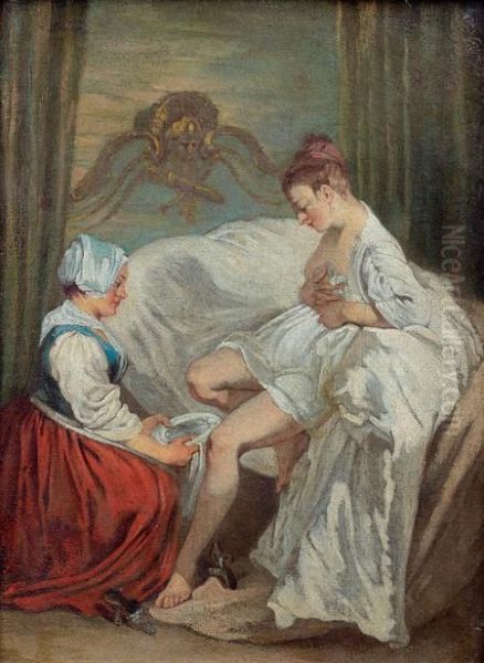 La Toilette Intime Oil Painting by Watteau, Jean Antoine