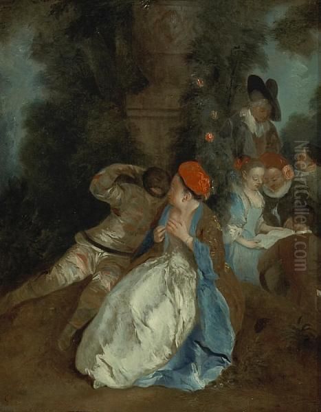 Harlequin And Columbine by Watteau, Jean Antoine