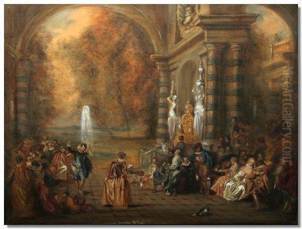 Les Plaisirs Du Bal Oil Painting by Watteau, Jean Antoine