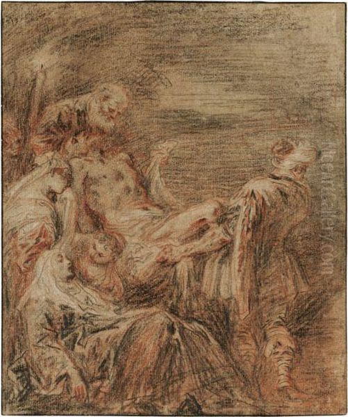 The Deposition, After Leandro Bassano Oil Painting by Watteau, Jean Antoine