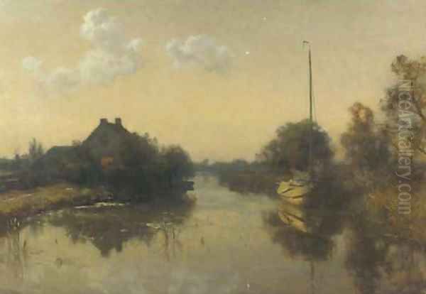 Zomernacht as night falls Oil Painting by Willem Bastiaan Tholen