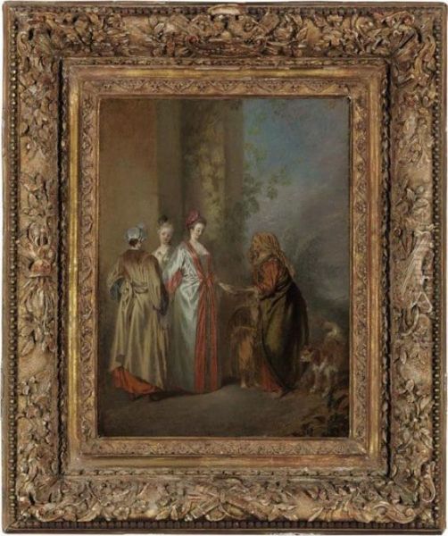 The Fortune Teller Oil Painting by Watteau, Jean Antoine