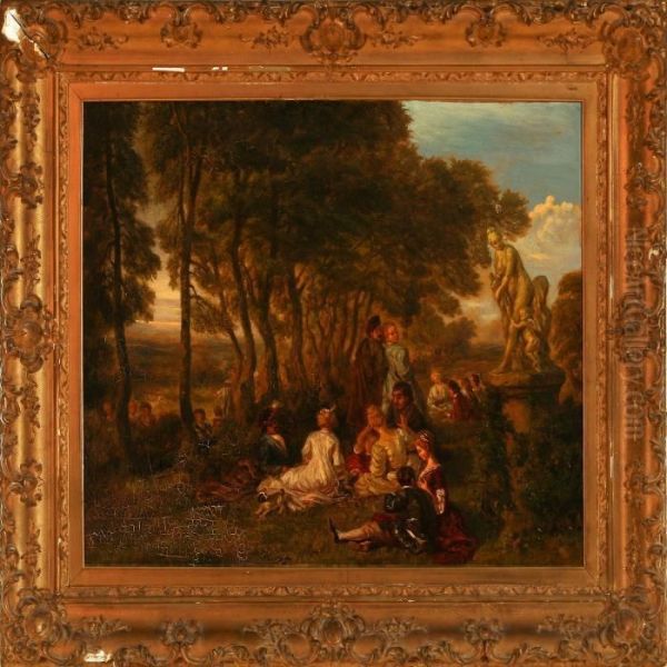 Fete Champetre Oil Painting by Watteau, Jean Antoine