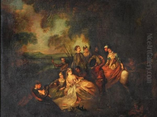 Fete Champetre Oil Painting by Watteau, Jean Antoine