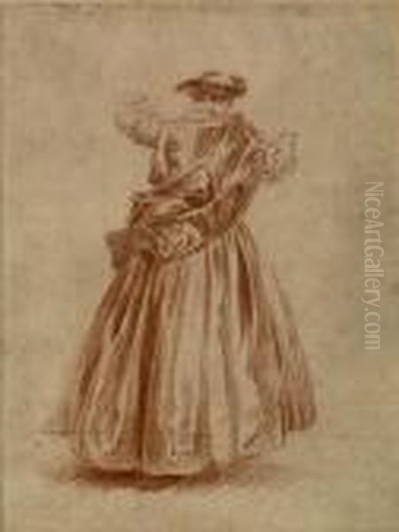 Figure De Danse Feminine Oil Painting by Watteau, Jean Antoine