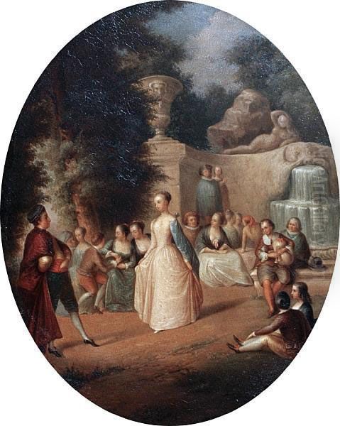 'fetes Venitiennes'; Fete Galante, A Pair Oil Painting by Watteau, Jean Antoine