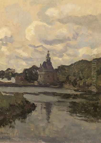 A view of the Hoofdtoren, Hoorn Oil Painting by Willem Bastiaan Tholen