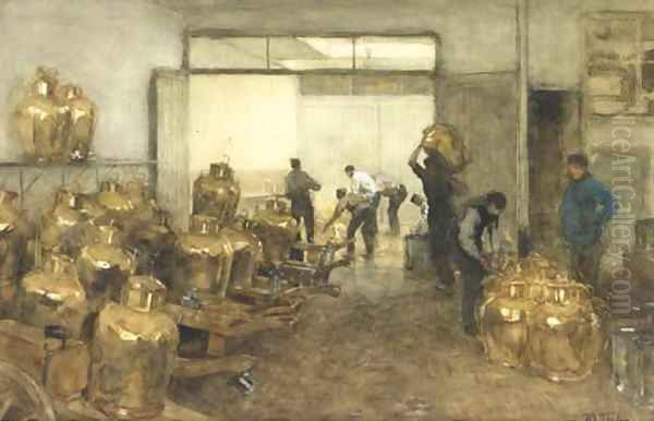 Melkinrichting de Sierkan at the milk factory Oil Painting by Willem Bastiaan Tholen