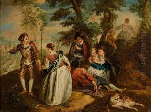 Plaisirs Champetres Oil Painting by Watteau, Jean Antoine