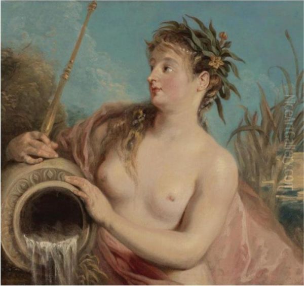 Nymphe De Fontaine Oil Painting by Watteau, Jean Antoine